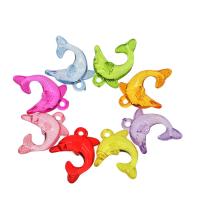 Transparent Acrylic Pendants, Dolphin, cute & fashion jewelry & DIY & jelly style, mixed colors Approx 2mm, Approx 