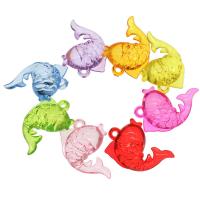 Transparent Acrylic Pendants, Goldfish, cute & fashion jewelry & DIY & jelly style, mixed colors Approx 3.5mm, Approx 