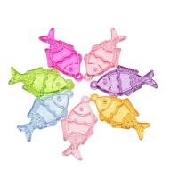 Transparent Acrylic Pendants, Fish, cute & fashion jewelry & DIY & jelly style, mixed colors Approx 2mm, Approx 