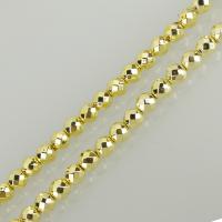 Hematite Beads, gold color plated, vintage & fashion jewelry & DIY Approx 1.5mm Approx 15.5 Inch, Approx 