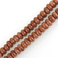 Goldstone Beads, Drum, vintage & fashion jewelry & DIY brick red Approx 1mm Approx 15 Inch 