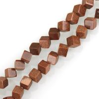 Goldstone Beads, Square, vintage & fashion jewelry & DIY, brick red, 8mm Approx 1.5mm Approx 17 Inch, Approx 