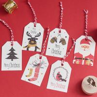 Papier Label- Tag, Drucken, Weihnachts-Design & Niedlich & DIY & verschiedene Muster für Wahl, 68*45mm, 100PCs/setzen, verkauft von setzen