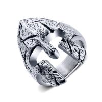 Stainless Steel Finger Ring, plated, fashion jewelry & for man, silver color, 17mm 