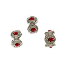 Zinc Alloy Large Hole Beads, platinum color plated, with rhinestone, 10*7mm Approx 4.5mm 