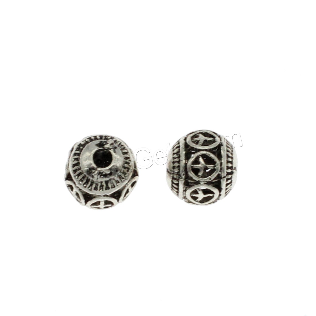 Zinc Alloy Hollow Beads, Round, antique silver color plated, different size for choice, Hole:Approx 2mm, 100PCs/Bag, Sold By Bag