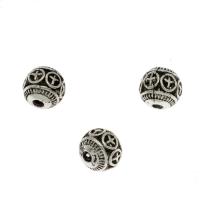 Zinc Alloy Hollow Beads, Round, antique silver color plated Approx 2mm 