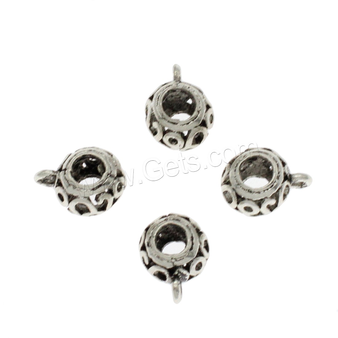 Zinc Alloy Bail Beads, antique silver color plated, different size for choice & hollow, Hole:Approx 1.3,3.3mm, 100PCs/Bag, Sold By Bag