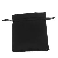 Satin Drawstring Bag, portable & durable & hardwearing, black 