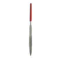 Stainless Steel Needle File, with Plastic, portable & durable, red 