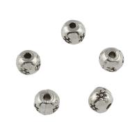 Zinc Alloy Jewelry Beads, Round, antique silver color plated, DIY Approx 1.2mm, Approx 