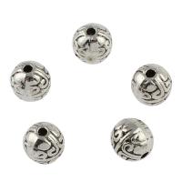 Zinc Alloy Jewelry Beads, Round, antique silver color plated, DIY, 7.5mm Approx 1.5mm, Approx 
