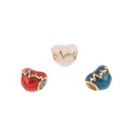 Stainless Steel European Beads, 316L Stainless Steel, Heart, gold color plated, vintage & DIY & enamel Approx 4mm 