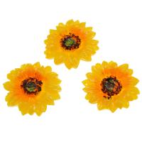 Resin Flower Cabochon, Sunflower, Mini & cute & DIY, orange 