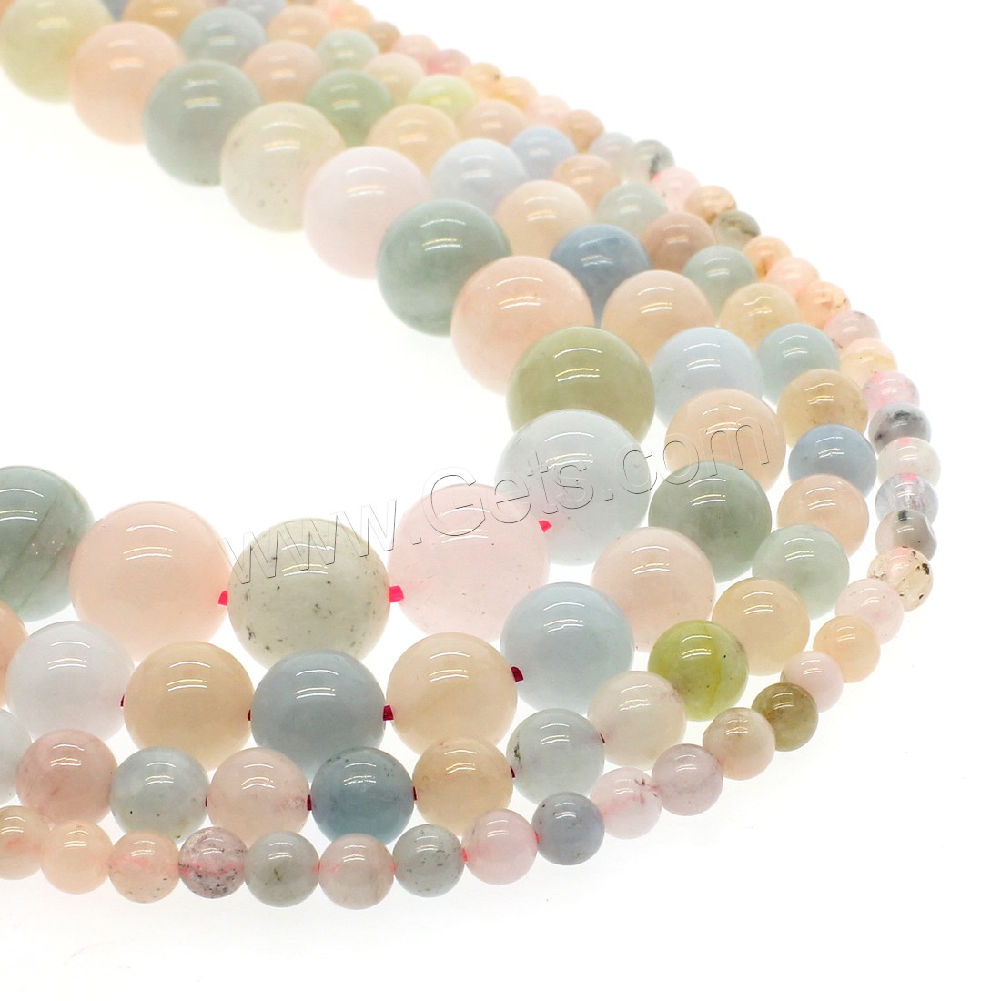 Morganite Beads, Round, different size for choice, mixed colors, Hole:Approx 1mm, Length:Approx 14.9 Inch, Sold By Strand