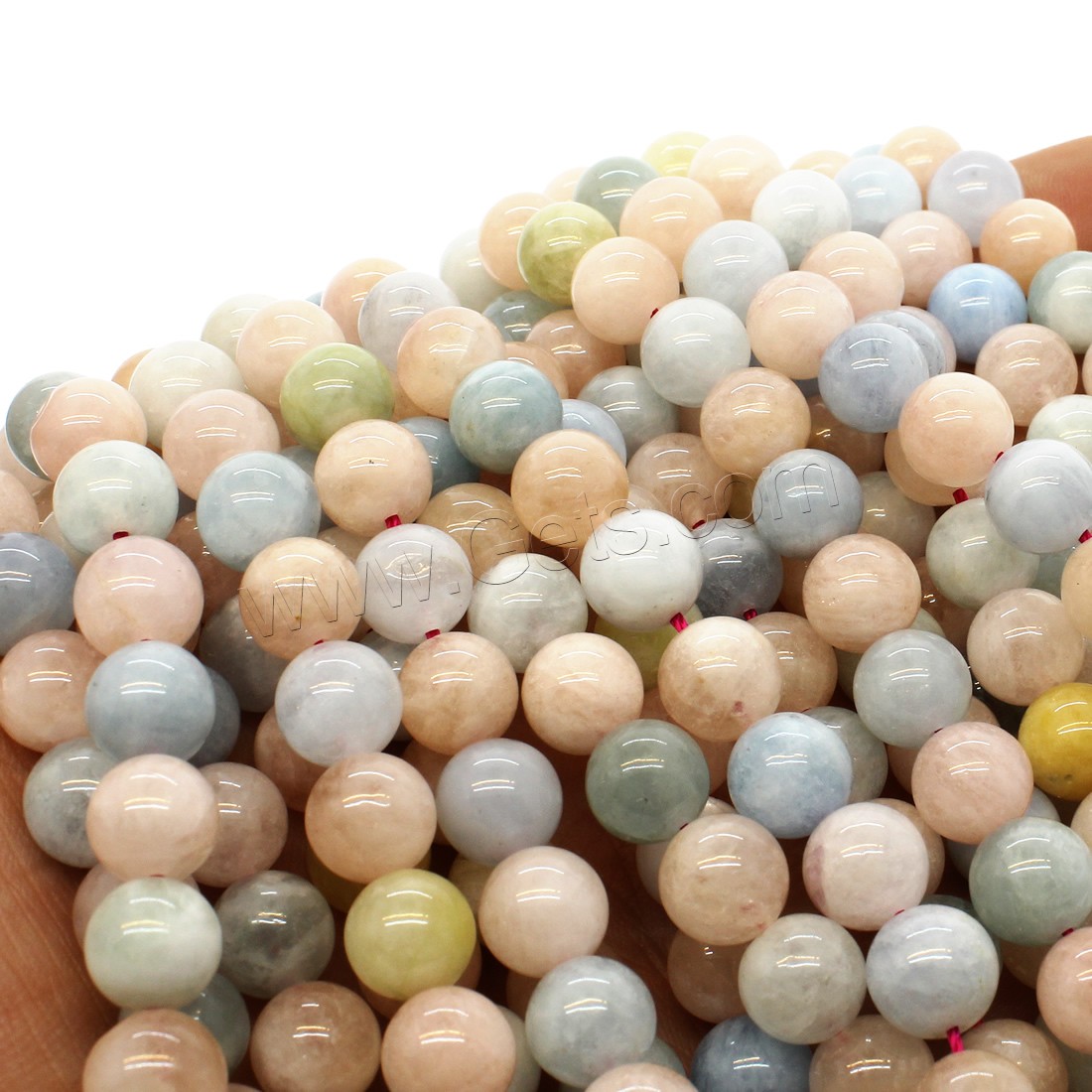Morganite Beads, Round, different size for choice, mixed colors, Hole:Approx 1mm, Length:Approx 14.9 Inch, Sold By Strand