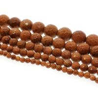 Goldstone Beads, Round & faceted, orange Approx 1mm Approx 14.9 Inch 