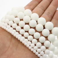 Perles en porcelaine blanche, Rond, normes différentes pour le choix, blanc Environ 1mm Environ 14.9 pouce, Vendu par brin