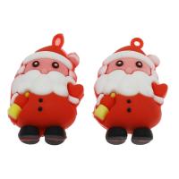 Resin Christmas Pendant, Santa Claus, Mini & Christmas Design & cute & DIY, red Approx 2.4mm 