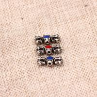 Enamel Brass Beads, Vajra, antique silver color plated, random style, mixed colors Approx 1mm 