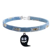 Zinc Alloy Choker Necklace, with Denim, Ghost, for woman & enamel Approx 11.82 Inch 