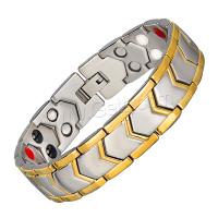 Stainless Steel Bracelet, plated, fashion jewelry & with magnetic & for man 