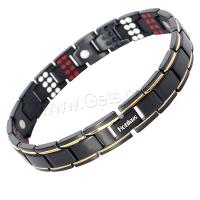 316L Stainless Steel Bracelet, gun black plated, fashion jewelry & with magnetic & for man Approx 8.3 Inch 