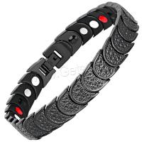 Stainless Steel Chain Bracelets, 316L Stainless Steel, gun black plated, fashion jewelry & with magnetic & for man Approx 8.9 Inch 