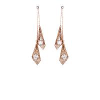 Cubic Zircon Brass Earring, plated, for woman & with cubic zirconia 85mm 