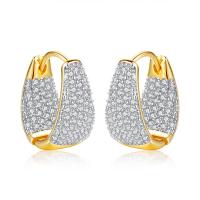 Brass Lever Back Earring, brass earring lever back clip, gold color plated, micro pave cubic zirconia & for woman 