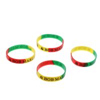 Silicone Bracelet, Donut, elastic & Unisex & with letter pattern, 12*1.5mm Approx 7.5 Inch 