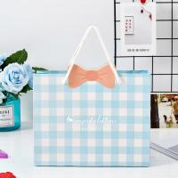Grocery Bags, Paper, Rectangle, hot stamping, Korean style, skyblue 