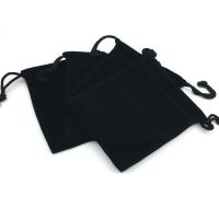 Cotton Jewelry Pouches Bags, Non-woven Fabrics, Rectangle, Thicken black 
