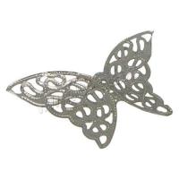 Brass Connector, Butterfly, plated, flat back & hollow 