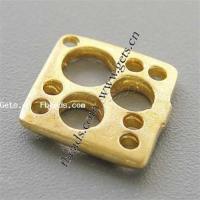 Brass Connector, Rhombus, plated, multi loops Approx 1mm 