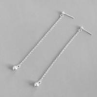 Sterling Silver Drop Earring, 925 Sterling Silver, sterling silver post pin, fashion jewelry & for woman, 76mm 