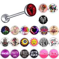 Stainless Steel Tongue Ring, Unisex 5/7 