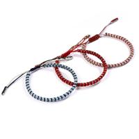 Cotton Cord Bracelet, Unisex & adjustable & woven pattern 5mm Approx 7.08-10.62 Inch 
