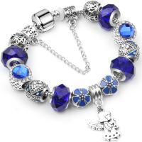 Zinc Alloy European Bracelets, with Crystal & Brass, plated & for woman & with rhinestone 