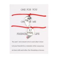 Stainless Steel Friendship Bracelet, with Cotton Cord, plated, 2 pieces & for woman 23mm Approx 7 Inch 