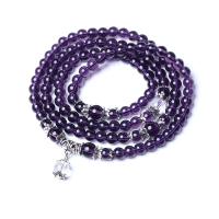 Synthetic Quartz Bracelet, fashion jewelry & multilayer & for woman, purple, 6mm 