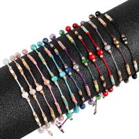 Восковой шнур Шамбала-браслет, с Seedbead, ювелирные изделия моды & Женский, Много цветов для выбора, 14-35cm, продается Strand