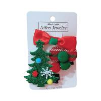 Christmas Hair Clip, Plush, with Cloth, Christmas Design & fashion jewelry & for woman 