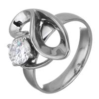 Cubic Zirconia Stainless Steel Finger Ring & for woman & with cubic zirconia, original color, 20mm 
