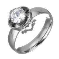 Cubic Zirconia Stainless Steel Finger Ring & for woman & with cubic zirconia, original color, 13mm 