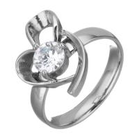 Cubic Zirconia Stainless Steel Finger Ring & for woman & with cubic zirconia, original color, 17mm 