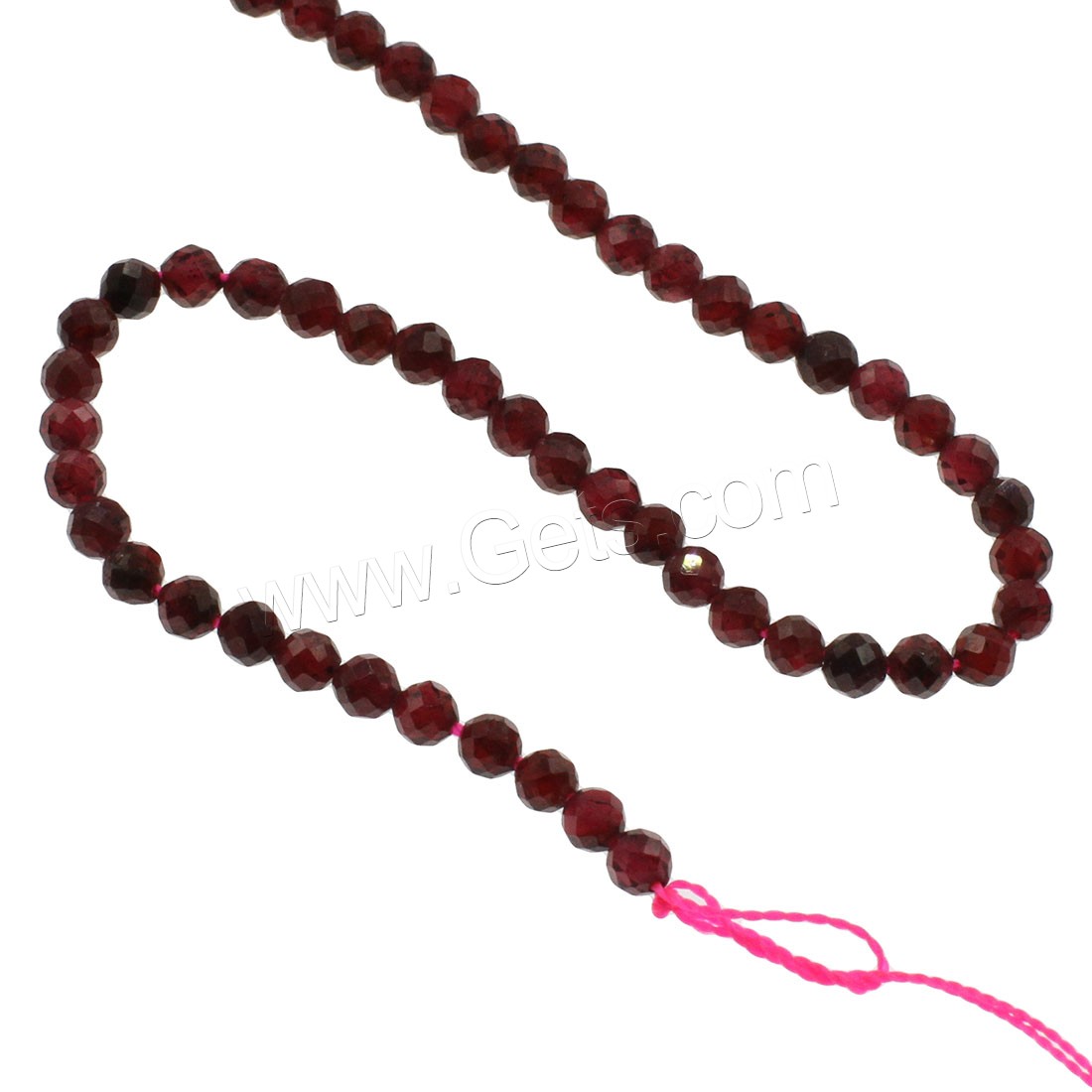 Natural Garnet Beads, Round, different size for choice & faceted, Hole:Approx 1mm, Length:Approx 14.9 Inch, Sold By Strand