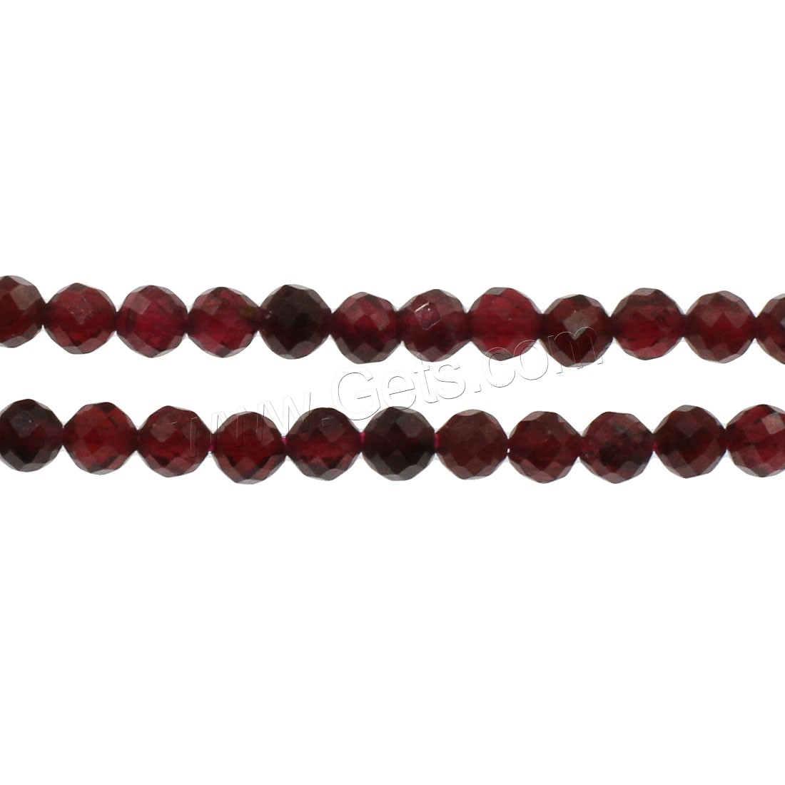 Perles en pierre grenat naturelles, Rond, normes différentes pour le choix & facettes, Trou:Environ 1mm, Longueur:Environ 14.9 pouce, Vendu par brin