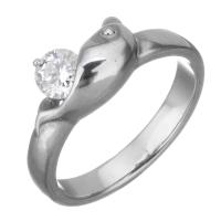Cubic Zirconia Stainless Steel Finger Ring & for woman & with cubic zirconia, original color, 7mm 