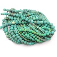 Natürliche Sinkiang Türkis Perlen, rund, poliert, DIY & verschiedene Größen vorhanden & satiniert, grün, Länge:ca. 15 ZollInch, verkauft von Strang